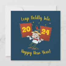 Leap Bolly Into 2024 Nieuwjaarsviering Cartoon