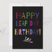 Leap Day Birthday Party Gepersonaliseerd JANET Aankondiging (Voorkant)