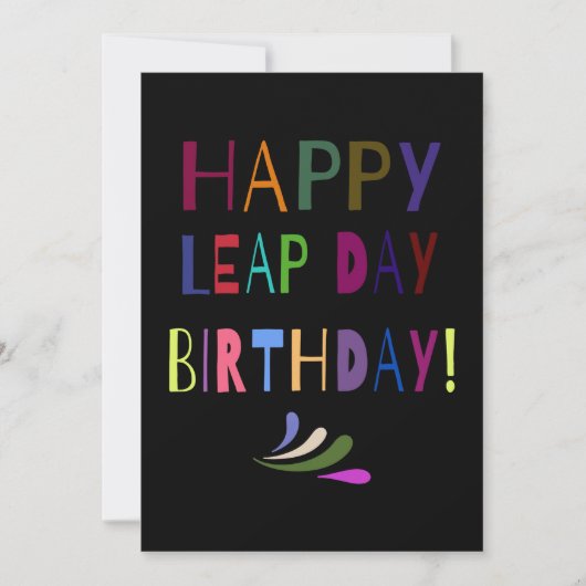Leap Day Birthday Party Gepersonaliseerd JANET Aankondiging (Voorkant)