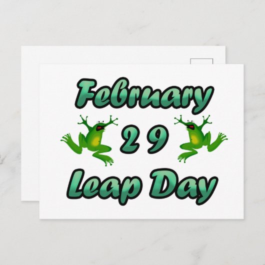Leap Day Februari 29 Briefkaart (Voorkant / Achterkant)