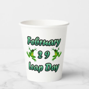 Leap Day Februari 29 Papieren Bekers