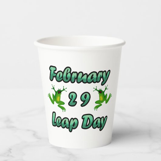 Leap Day Februari 29 Papieren Bekers (Voorkant)