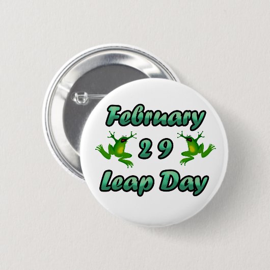 Leap Day Februari 29 Ronde Button 5,7 Cm (Voorkant /achterkant)