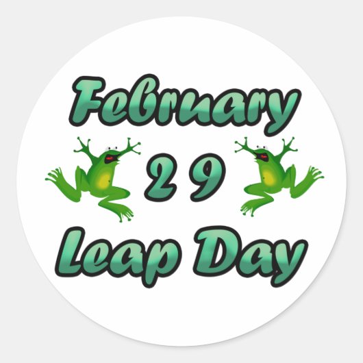 Leap Day Februari 29 Ronde Sticker (Voorkant)