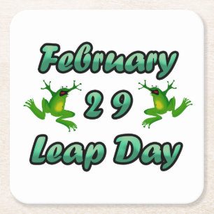 Leap Day Februari 29 Vierkante Kartonnen Onderzetter