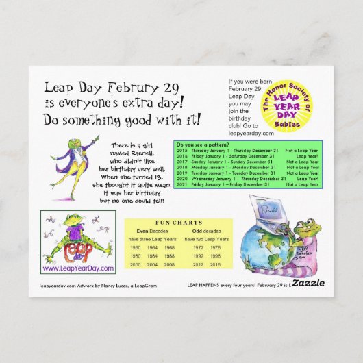 Leap Day Info Kaart (Achterkant)