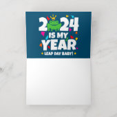 Leap Day Leaper 2024 is mijn jaar 29 feb verjaarda Folie Wenskaart (Binnenlaag)