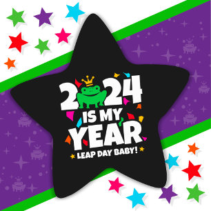 Leap Day Leaper 2024 is mijn jaar 29 feb verjaarda Ster Sticker