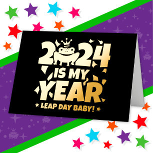 Leap Day Leaper 2024 Is Mijn Jaar 29 Februari Verj Folie Wenskaart