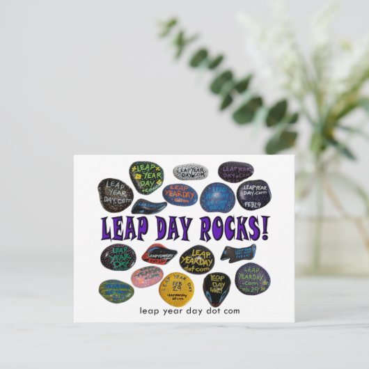 LEAP DAY ROCKS! BRIEFKAART (Staand voorkant)