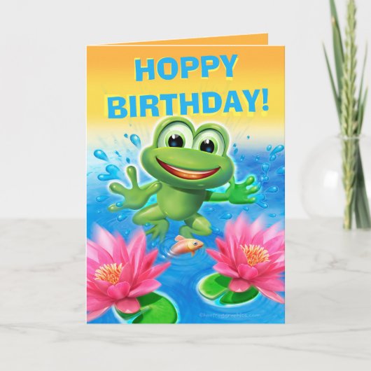 Leap Frog aangepaste verjaardagskaart standaard Kaart (Voorkant)