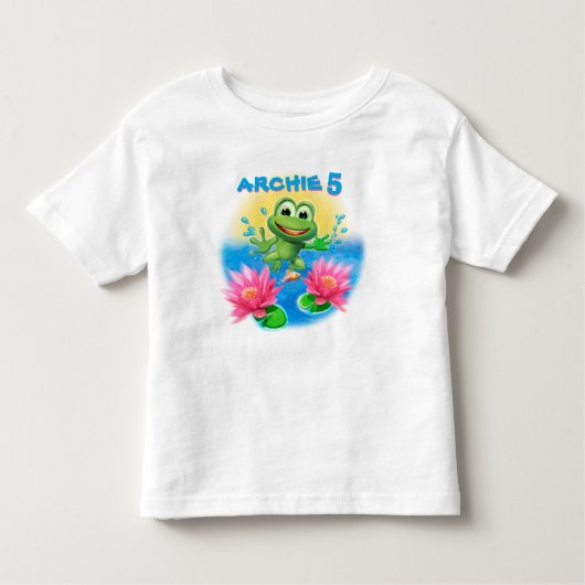 Leap Frog Boy's T-shirt Verjaardag gepersonaliseer (Voorkant)