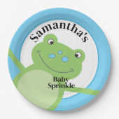 Leap Frog Green Froggy Baby Sprinkle Shower Papieren Bordje (Voorkant)