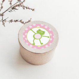 Leap Frog in Roze Favor Stickers