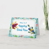 Leap Frog Oerwoud kinderen Verjaardag Bedankkaart (Voorkant)