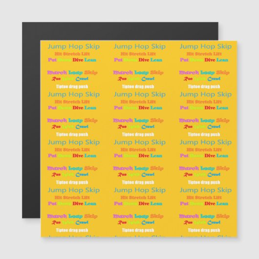 Leap Hop Skip Lean Text design gemengde kleuren (Voorkant / Achterkant)