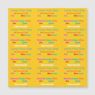 Leap Hop Skip Lean Text design gemengde kleuren