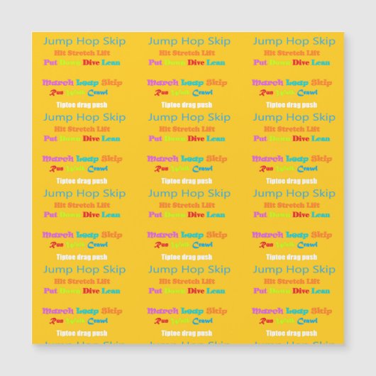 Leap Hop Skip Lean Text design gemengde kleuren (Voorkant)