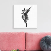 Leap of Freedom – Minimalist Dynamic Silhouette Canvas Afdruk (Insitu (Woonkamer))