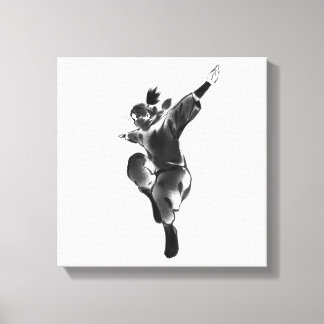 Leap of Freedom – Minimalist Dynamic Silhouette Canvas Afdruk
