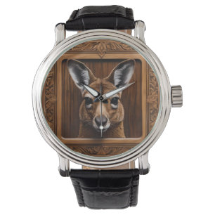 Leap of Natuur: een kangoeroe houtprint, Horloge