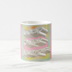 Leap Over Humps art design mistige pastels en wit Koffiemok