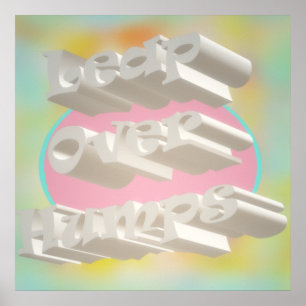 Leap Over Humps art design mistige pastels en wit Poster