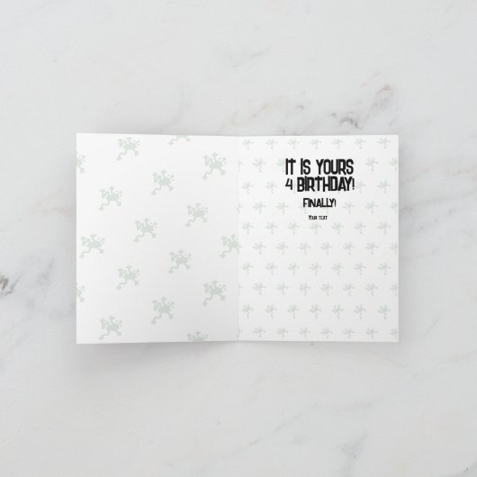 Leap Verjaardag 29 februari Leaper Frog Modern Kaart (Binnen)