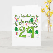 Leap Year Birthday Kaart (Gele Bloem)