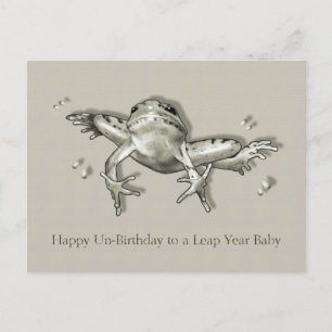 Leap Year Birthday, Leaping Frog, Pencil Art Briefkaart