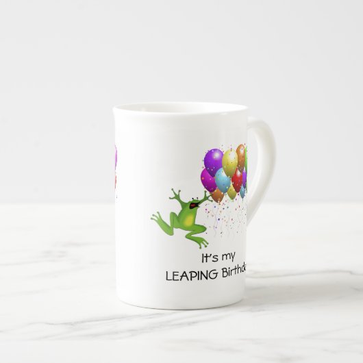 Leap Year Birthday Porselein Kop (Voorkant rechts)