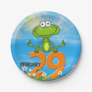 Leap Year Frog voor verjaardagsfeestje Papieren Bordje