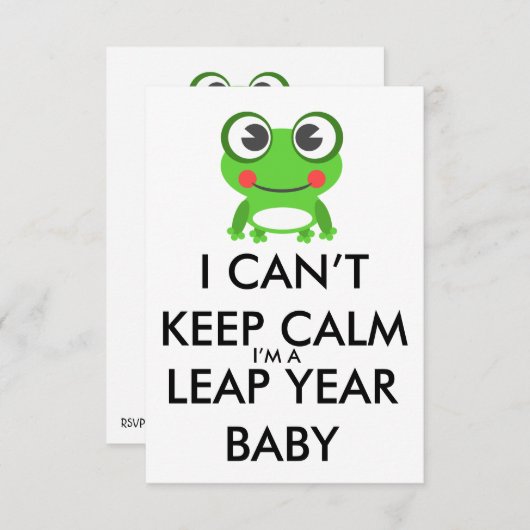 Leap Year/ Leap Day Baby Birthday Invitation (Devant / Derrière)