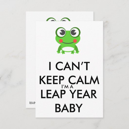 Leap Year/ Leap Day Baby Verjaardagsuitnodiging Kaart (Voorkant / Achterkant)