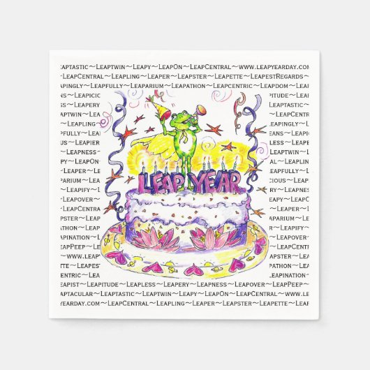 Leap Year Napkins Cake Servet (Voorkant)