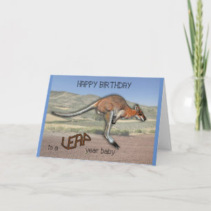 LEAP Year Verjaardag, Humor, Kunst van het springe Feestdagen Kaart