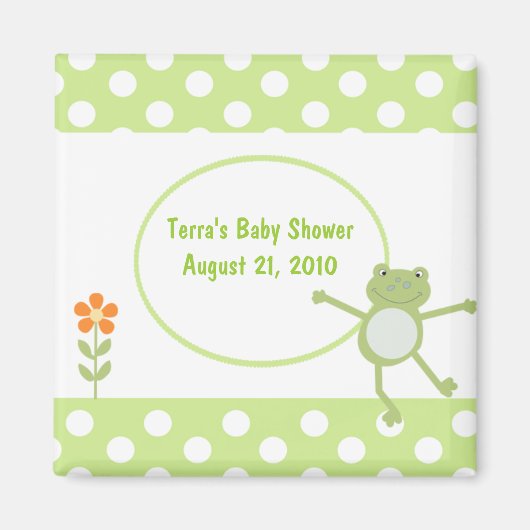 Leapfrog Frog Baby shower Favor Magnet Magneet (Voorkant)