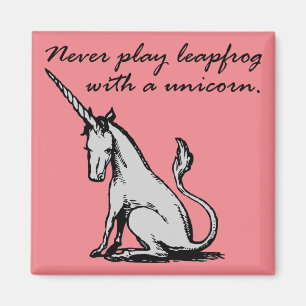 Leapfrog met een unicorn Funny Fridge Magnet Magneet