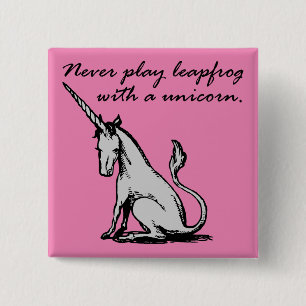 Leapfrog met Unicorn Funny Button Badge Pin