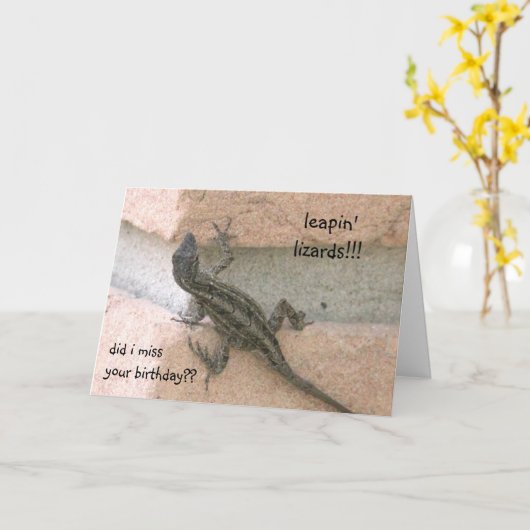 leapin' lizards ! ! drôle de carte d'anniversaire  (Fleur jaune)