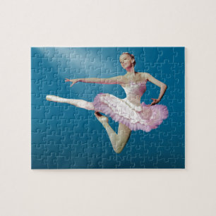 Leaping Ballerina op blauw Legpuzzel