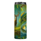 Leaping Bass Deer Forest Hunt Thermosbeker (Achterkant)