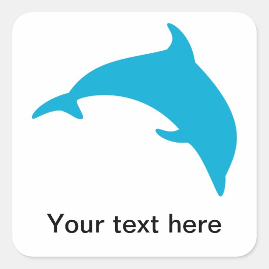 Leaping Blue Dolphin Silhouette Vierkante Sticker (Voorkant)