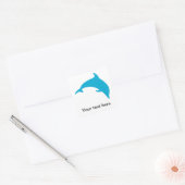 Leaping Blue Dolphin Silhouette Vierkante Sticker (Envelop)