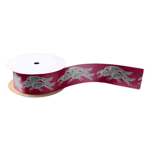 Leaping Borzoi Holiday Ribbon Lint (Spoel)