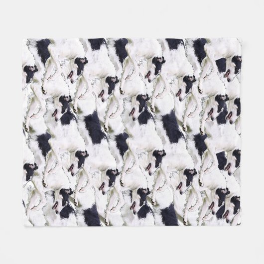 Leaping Borzoi Plush Fleece Throw (Voorkant (Horizontaal))