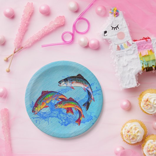 Leaping Brook-   forelPapierBord Papieren Bordje (Feest)