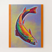 Leaping Brook Trout Postcard Puzzle (Vertical)