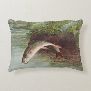 Leaping Brook Trout van Samuel Kilbourne (1874)  Accent Kussen