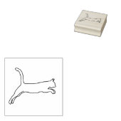 Leaping Cat Art Stamp Rubberstempel (Gestempeld)
